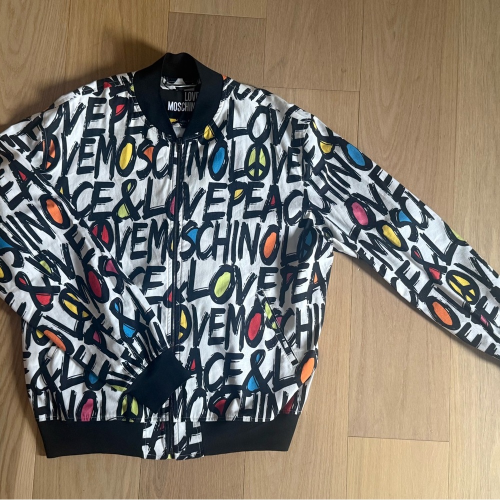 Love Moschino men's zip-up bomber jacket